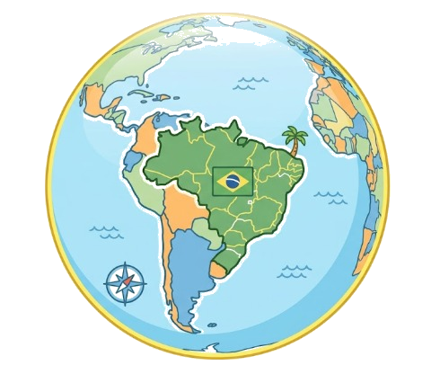 Globo com Brasil em destaque